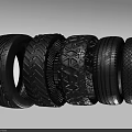 Collection Of Car Tires With Various Tread Patterns And Designs