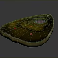 Golden Artisan Craft With Irregular Shape Circular Hollow And Red Dots