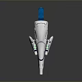 Futuristic Sci Fi Weapon 3D Model With White Blue And Green Glowing Parts