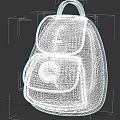 Transparent Backpack With Colored Books And White Outline For Daily Use