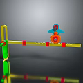 Modern Lighting Combination With Yellow Strip Red Fixtures Green Accents Orange Gear And Blue Parts