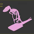 Animal Skeleton Organ Model With Hair Sample Display On Blue Base For Study