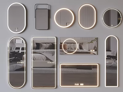 Dressing Mirror Smart Bathroom Mirror Cosmetic Mirror Decorative Mirror Floor Full-length Mirror Bathroom Mirror 3d model
