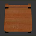 Orange Wooden Bar Stool With Backrest And Four Legs For Kitchen Use