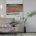 Modern double sofa multiplayer sofa 3d model