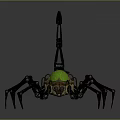 Scorpion With Black Mechanical Legs Green Glowing Body Part And Curved Stinger