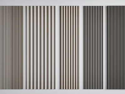 Multiple Styles Wainscoting With Vertical Stripe Texture And Various Colors 3d model