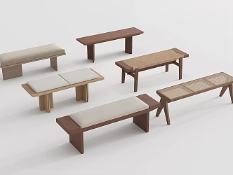 Quiet Bed Tail Stool Sofa Stool Bed Shoe Changing Stool 3d model