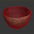 Hand Carved Stone Bowl Sculpture With Brown Purple Natural Texture