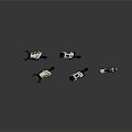 Futuristic Toy Weapon Collection With Different Sci Fi Designs And Colorful Details