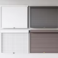 Various Window Blinds In White Gray And Brown With Different Designs 3d model