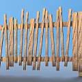 Rustic Decorative Wooden Picket Fence Garden Ornament For Outdoor Landscaping Design