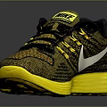 Stylish Nike Running Shoes in Yellow and Black with Mesh Upper and Swoosh Logo