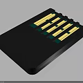 Black Electronic Card Tray With Gold And Green Metal Contacts For Devices