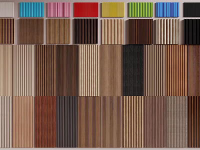 Various Styles Of Wood Grain Wall Panels In Different Colors And Textures 3d model