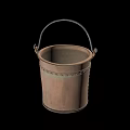 Tech Exhibition Hall Displaying Brown Bucket With Black Handle Green Interior And Stitched Details
