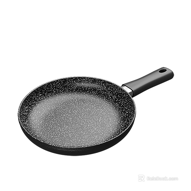 Speckled Non Stick Frying Pan Cookware With Black Handle For Kitchen Use 3d model 