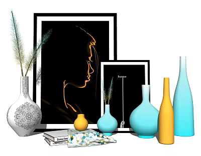 Modern ornaments combination floral furnishings ornaments combination 3d model