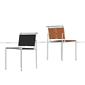Modern Black and Orange Dining Chairs with Metal Frame in Contemporary Interior Design