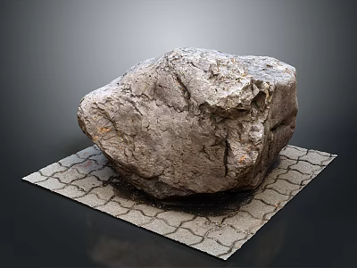 Natural Wood Stone Material With Rough Surface On Grid Pattern Mat 3d model