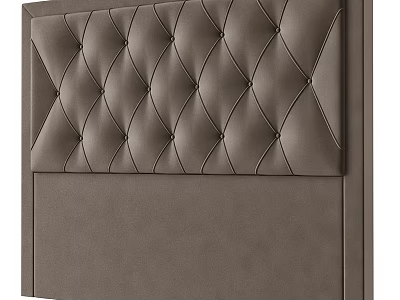 Brown Leather Headboard With Diamond Tufted Design For Bedroom Decor 3d model