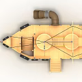 Wooden Pirate Ship Play Equipment For Kids Outdoor With Climbing Structure Tire Decorations And Flag
