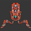 Red Mechanical Ant Character Design With Block Structure And Digital Art 3d model