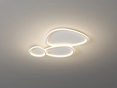 Modern LED Ceiling Light With Irregular Cloud Shape Design And Warm Lighting 3d model