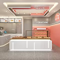 Bright Modern Dessert Shop Interior With Glass Display Cases And Fresh Pastries