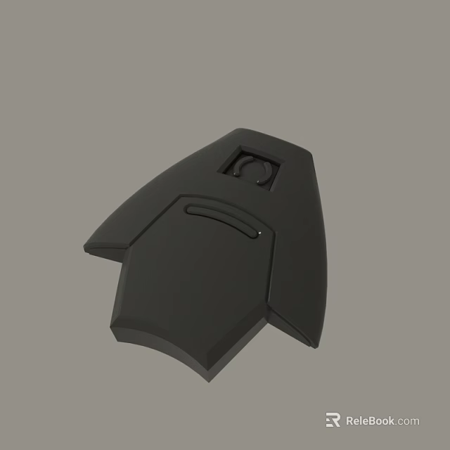 Durable Black Plastic Device Component With Circular Opening And Long Slot Design 3d model 