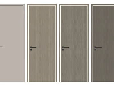 Modern Hinged Doors With Different Wooden Textures And Sleek Finishes For Home Interior 3d model
