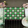 New Chinese Lantern Meichen Bamboo Lantern Rack Art Device Net Celebrous Pin Card National Tide Meichen Paper Umbrella 3d model