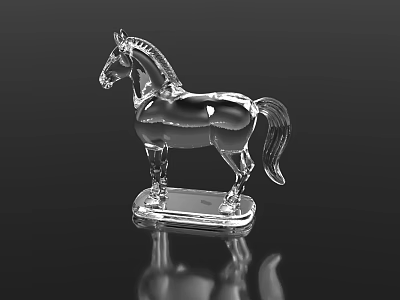Modern Sofa Coffee Table Set With Delicate Crystal Horse Ornament For Elegant Living Room Decoration 3d model