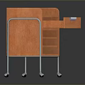 Modern Orange Utility Cart With Open Drawer Metal Frame And Rolling Wheels