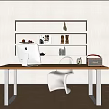 Modern desk and chair combination Office desk and chair combination 3d model