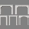 White Carved Decorative Mantel Frames With Architectural Design Features 3d model