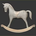 Gray Rocking Horse Toy Crafted with Wooden Building Blocks for Kids Playtime Fun
