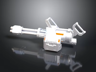 White Car Mechanical Component With Orange Accents And Detailed Engineering Structure 3d model