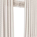 Beige Curtains With White Polka Dot Design Modern Style For Living Room Windows
