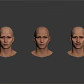 Five Male Bald Head Models With Different Angles And Realistic Facial Features