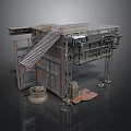 Rusty Industrial Metal Structure With Staircase Pipes Metal Frames And Mechanical Components