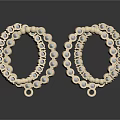 Two White Ring Shaped Household Items With Interconnected Beads And Smooth Finish 3d model