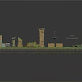 Ancient Ruin Scene Components With Stone Pillars Grass Stone Path And Blocks