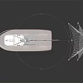 Traditional Fishing Boat With Cabin White And Red Hull Extended Fishing Net