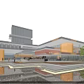 Modern Commercial Building Science and Technology Museum Commercial Complex 3d model