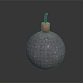 Spherical Weapon With Hammered Texture Surface And Cork Stopper Top Metal Fuse Design