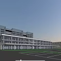 Modern Industrial Factory Building With Glass Curtain Walls And Spacious Surrounding Grounds