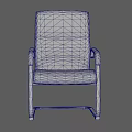 Modern Office Chair With Leather Padded Backrest Seat And Metal Armrests Frame