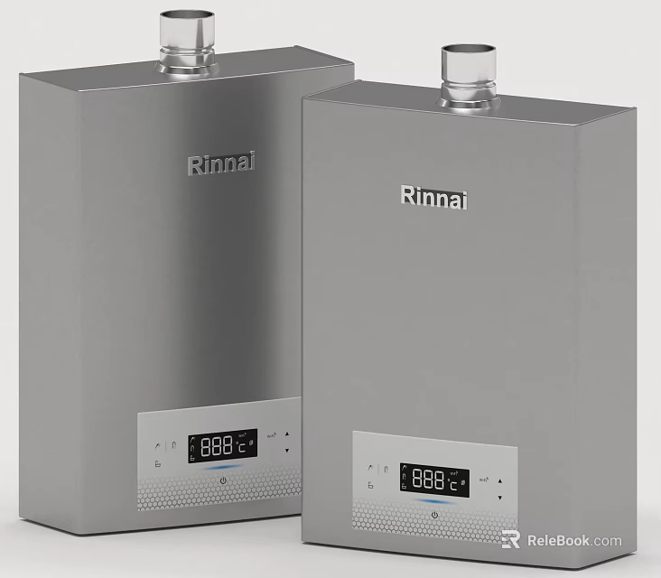 Rinnai Silver Electric Water Heaters With Digital Temperature Display For Daily Use 3d model 