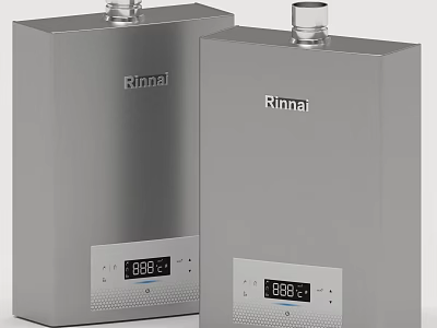 Rinnai Silver Electric Water Heaters With Digital Temperature Display For Daily Use 3d model